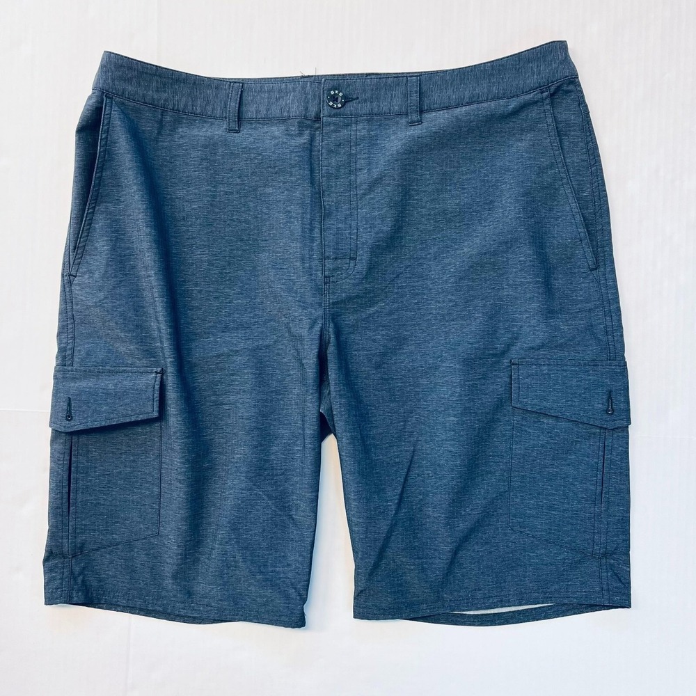 BKE Mens Cargo Shorts Cotton Sz 38 Blue Mid Rise Utility Workwear Casual Style